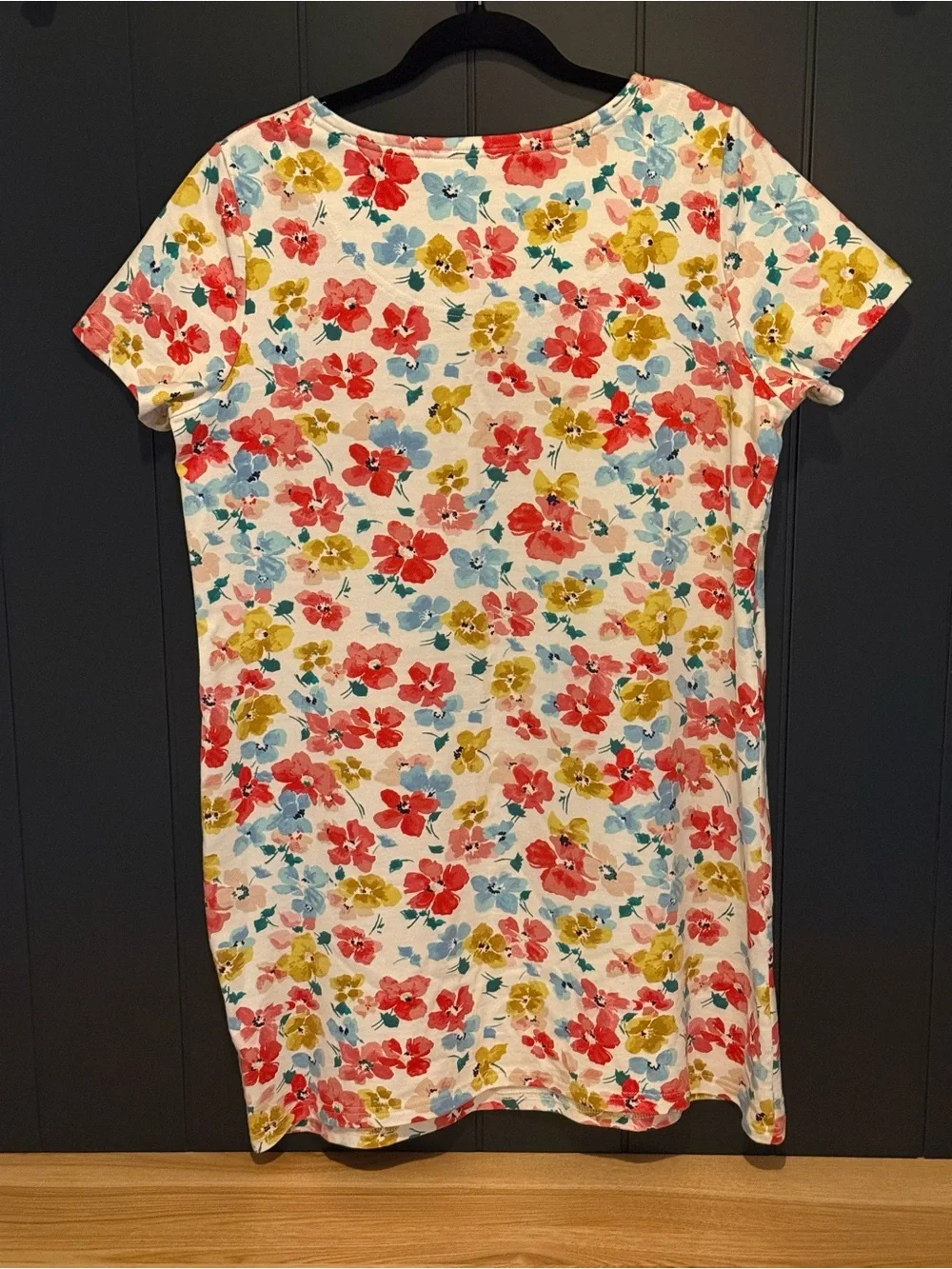 🌺 Joules Riviera Floral Chalk White Cotton Shift Dress - Size 12 - Picture 10 of 16